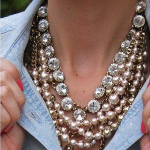 💞J crew Pearl Necklace Multi Strand💞 - Picture 1 of 5